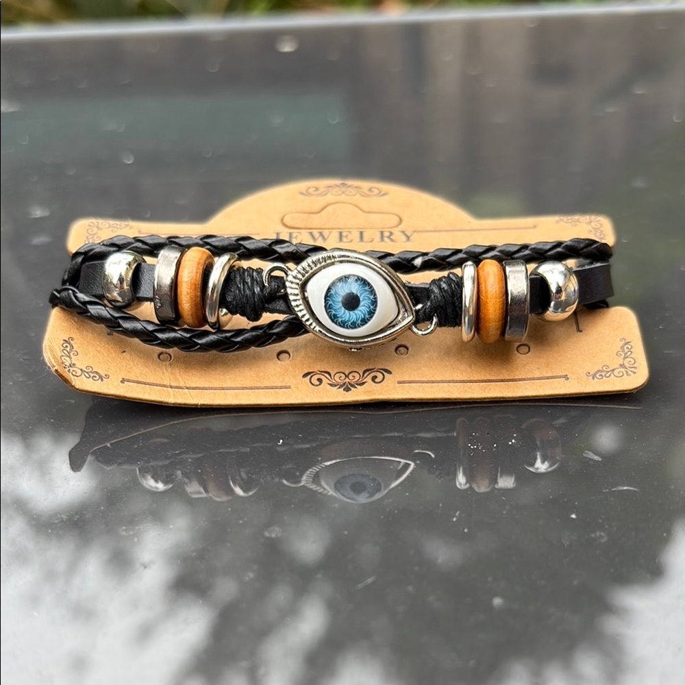 Black and Silver Evil Eye Bracelet